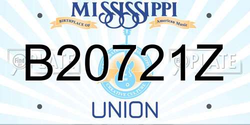 B20721Z Mississippi License Plate