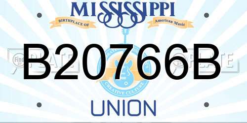 B20766B Mississippi License Plate