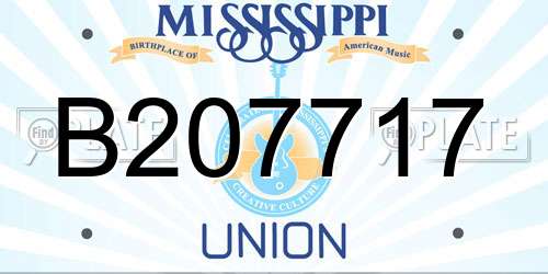 B207717 Mississippi License Plate