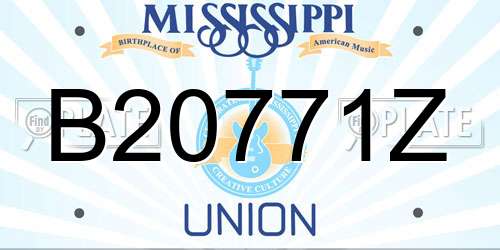 B20771Z Mississippi License Plate