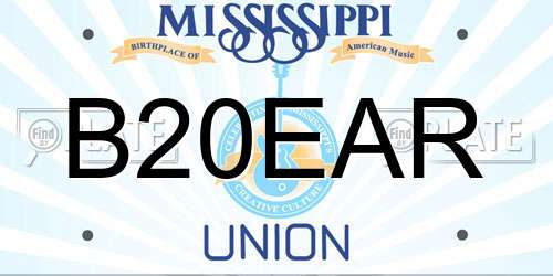 B20EAR Mississippi License Plate