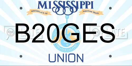 B20GES Mississippi License Plate