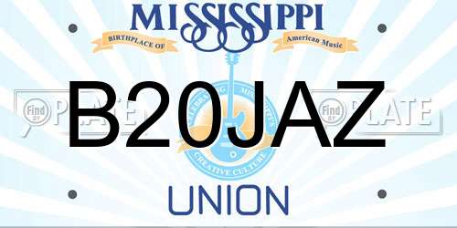 B20JAZ Mississippi License Plate