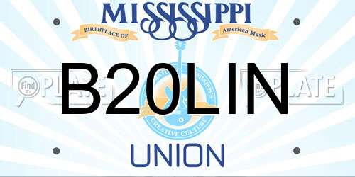 B20LIN Mississippi License Plate