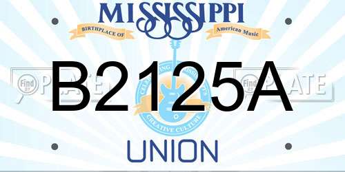 B2125A Mississippi License Plate
