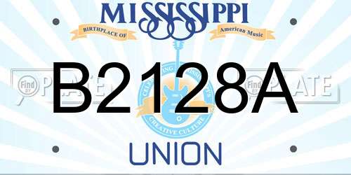 B2128A Mississippi License Plate