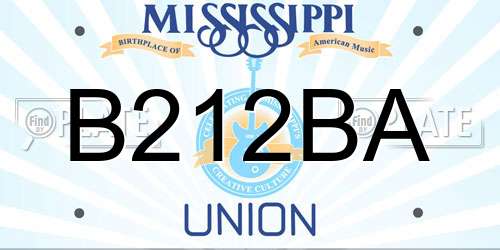 B212BA Mississippi License Plate