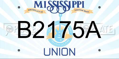 B2175A Mississippi License Plate