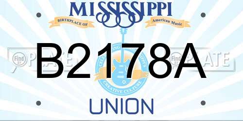 B2178A Mississippi License Plate