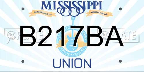 B217BA Mississippi License Plate