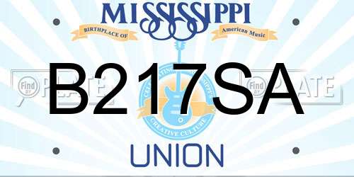 B217SA Mississippi License Plate