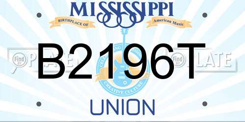 B2196T Mississippi License Plate