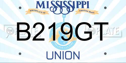 B219GT Mississippi License Plate