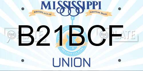 B21BCF Mississippi License Plate