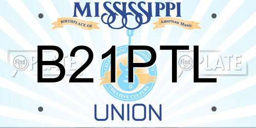 B21PTL Mississippi License Plate