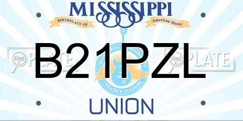 B21PZL Mississippi License Plate