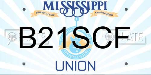 B21SCF Mississippi License Plate