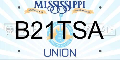B21TSA Mississippi License Plate