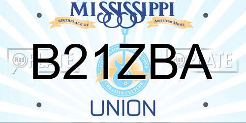 B21ZBA Mississippi License Plate