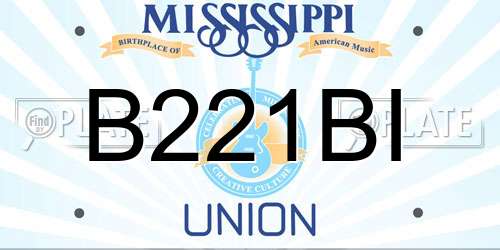 B221BI Mississippi License Plate
