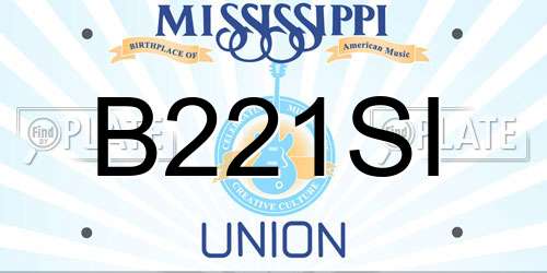 B221SI Mississippi License Plate