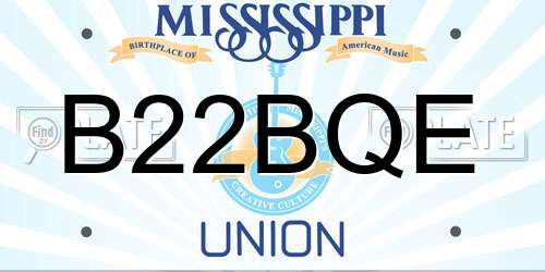 B22BQE Mississippi License Plate