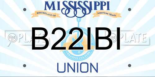 B22IBI Mississippi License Plate