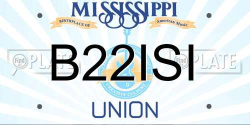 B22ISI Mississippi License Plate