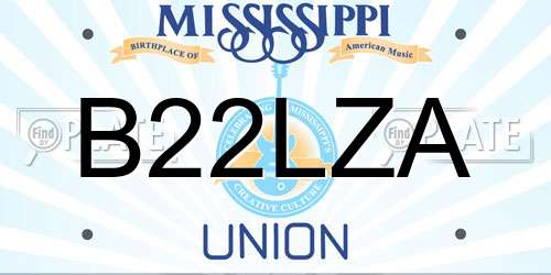 B22LZA Mississippi License Plate