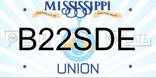 B22SDE Mississippi License Plate