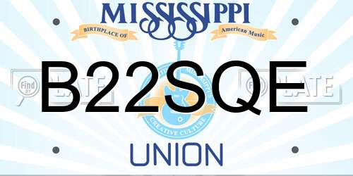 B22SQE Mississippi License Plate