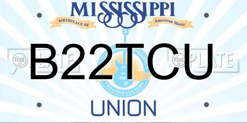 B22TCU Mississippi License Plate