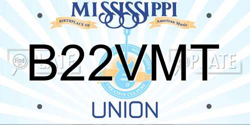 B22VMT Mississippi License Plate