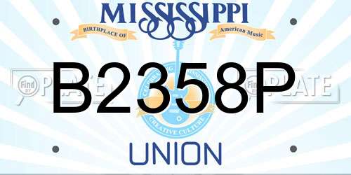 B2358P Mississippi License Plate