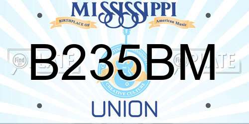 B235BM Mississippi License Plate
