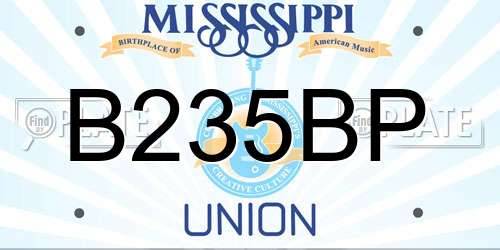 B235BP Mississippi License Plate