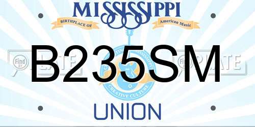 B235SM Mississippi License Plate