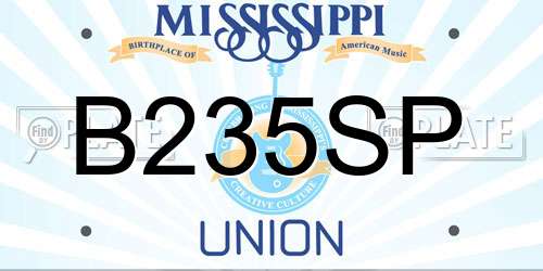 B235SP Mississippi License Plate