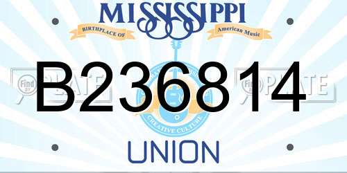 B236814 Mississippi License Plate