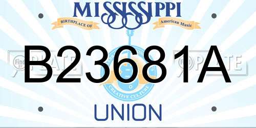 B23681A Mississippi License Plate