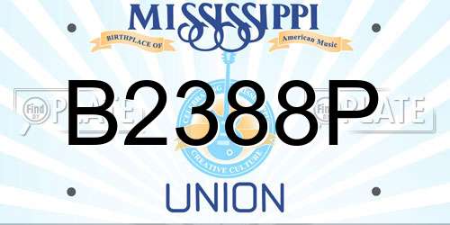 B2388P Mississippi License Plate