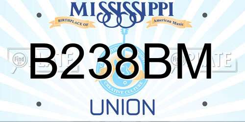 B238BM Mississippi License Plate