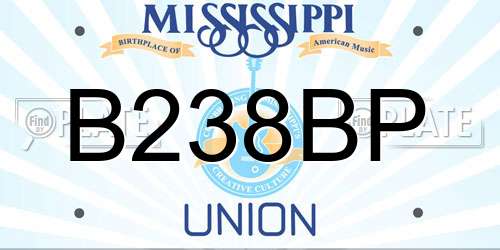 B238BP Mississippi License Plate