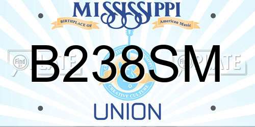 B238SM Mississippi License Plate