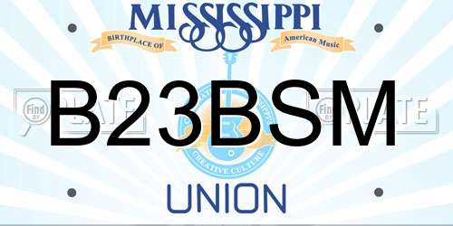 B23BSM Mississippi License Plate