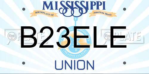 B23ELE Mississippi License Plate