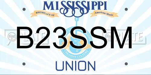 B23SSM Mississippi License Plate