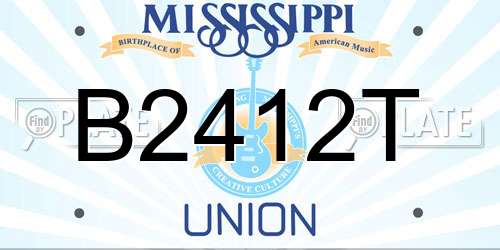 B2412T Mississippi License Plate