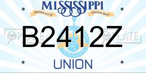 B2412Z Mississippi License Plate