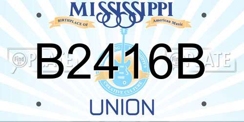 B2416B Mississippi License Plate